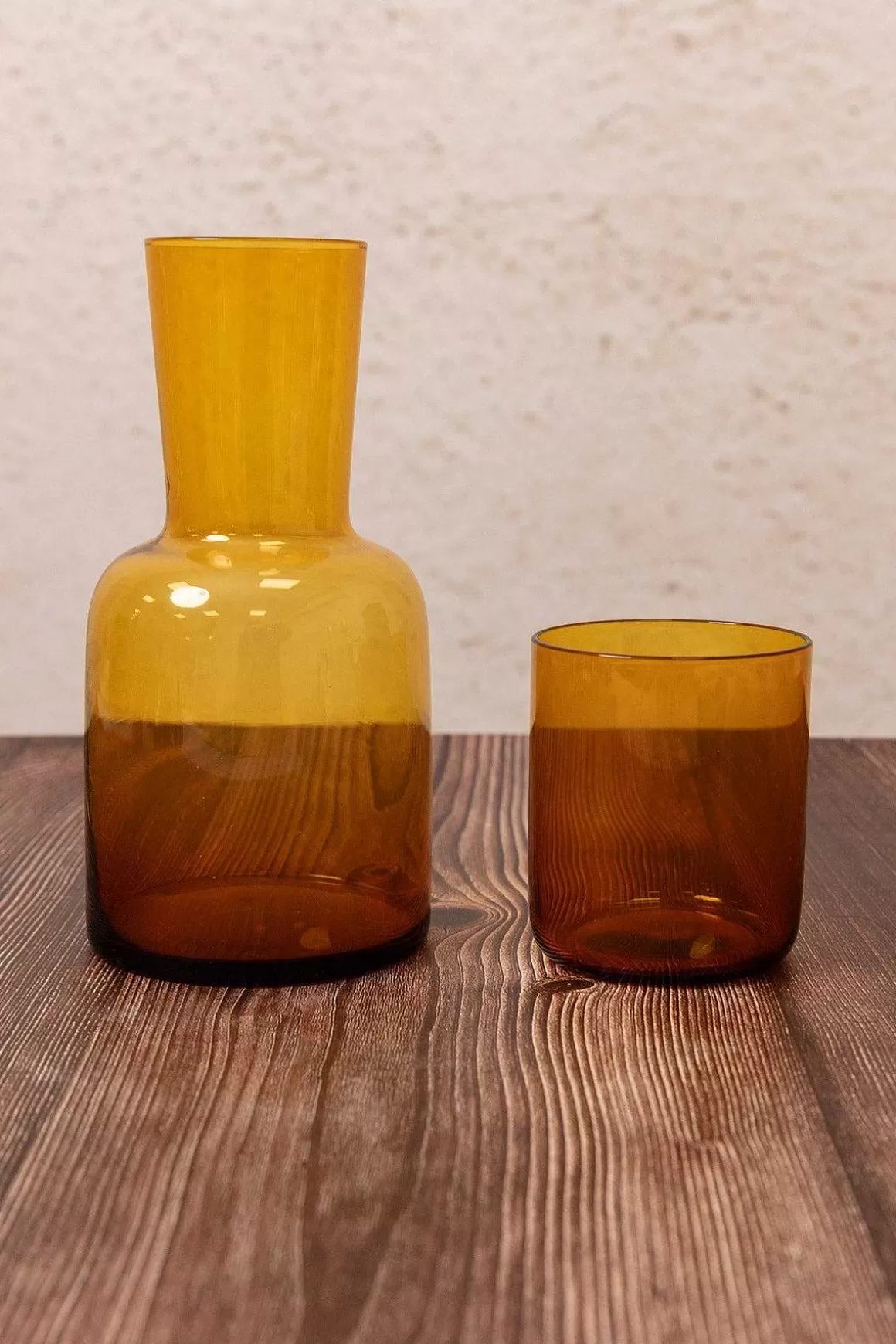 Heritage Amber 2Pc Glass Carafe Set Outlet