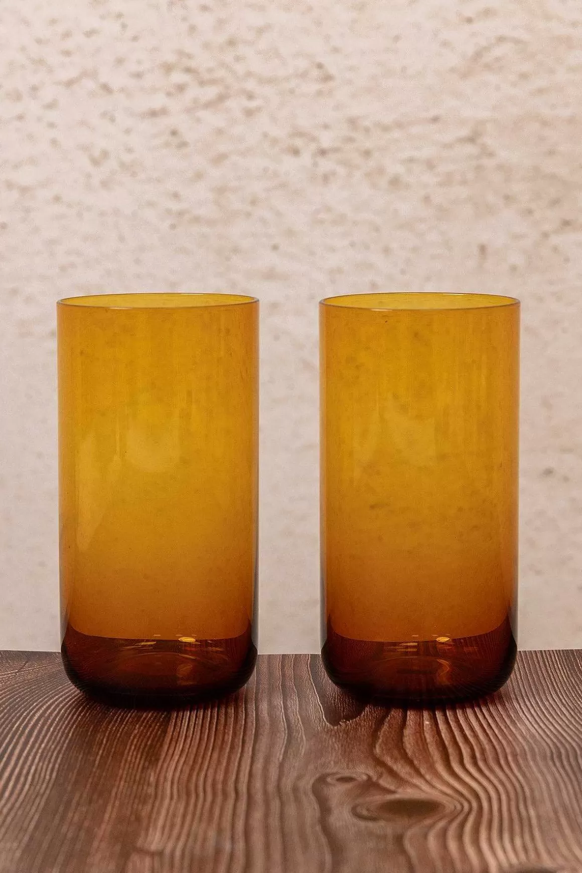 Heritage Amber Glass Hiball Set Of 2 Hot