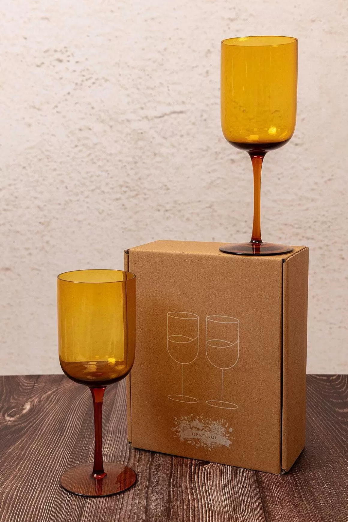 Heritage Amber Wine Glass Set Of 2 Best