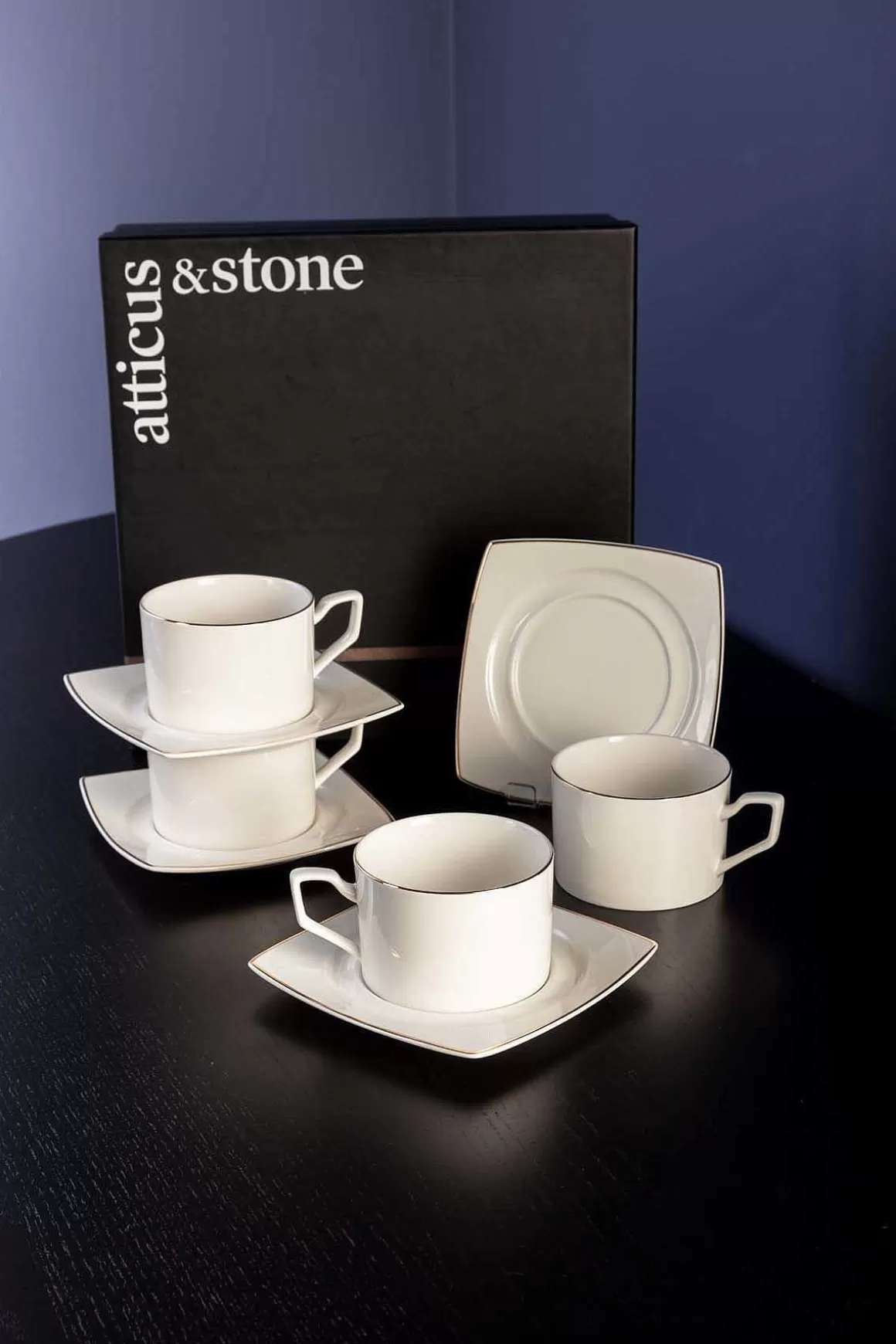 Atticus & Stone Apollo Cup And Saucer Set Of 4 Sale