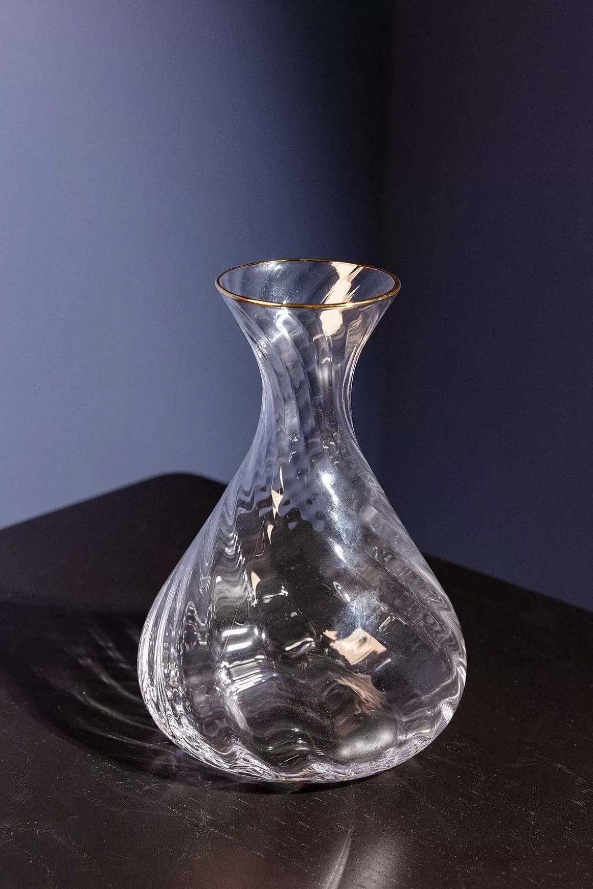 Atticus & Stone Aster Gold Trimmed Wine Carafe New
