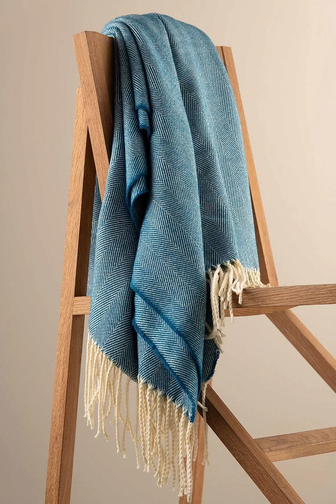 Galway Crystal Atlantic Blue Herringbone Throw New