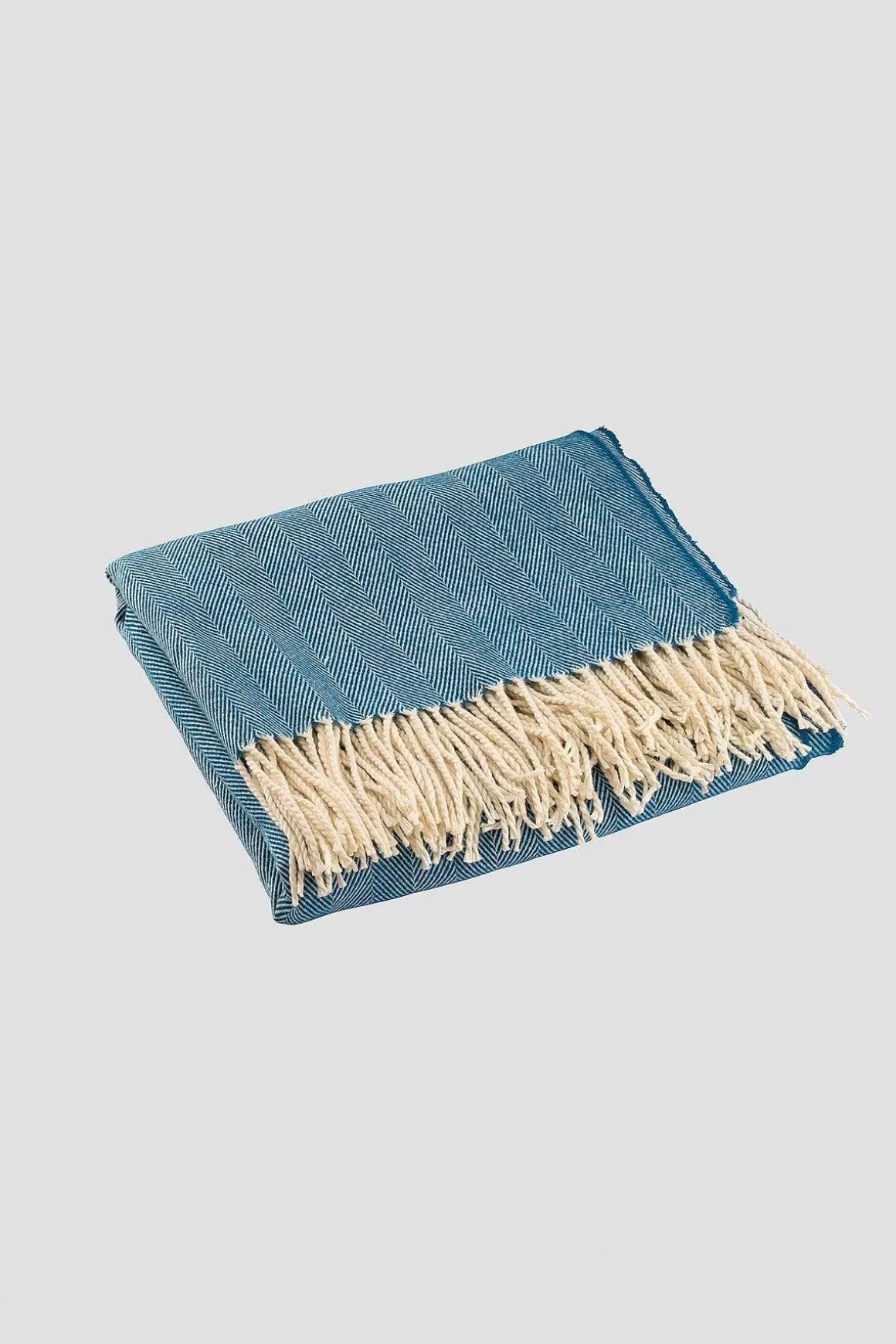 Galway Crystal Atlantic Blue Herringbone Throw New