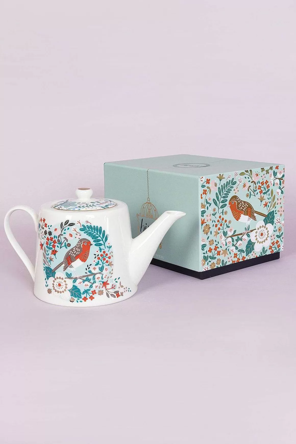 Tipperary Crystal Gift Birdy Robin & Blue Tit Teapot Shop