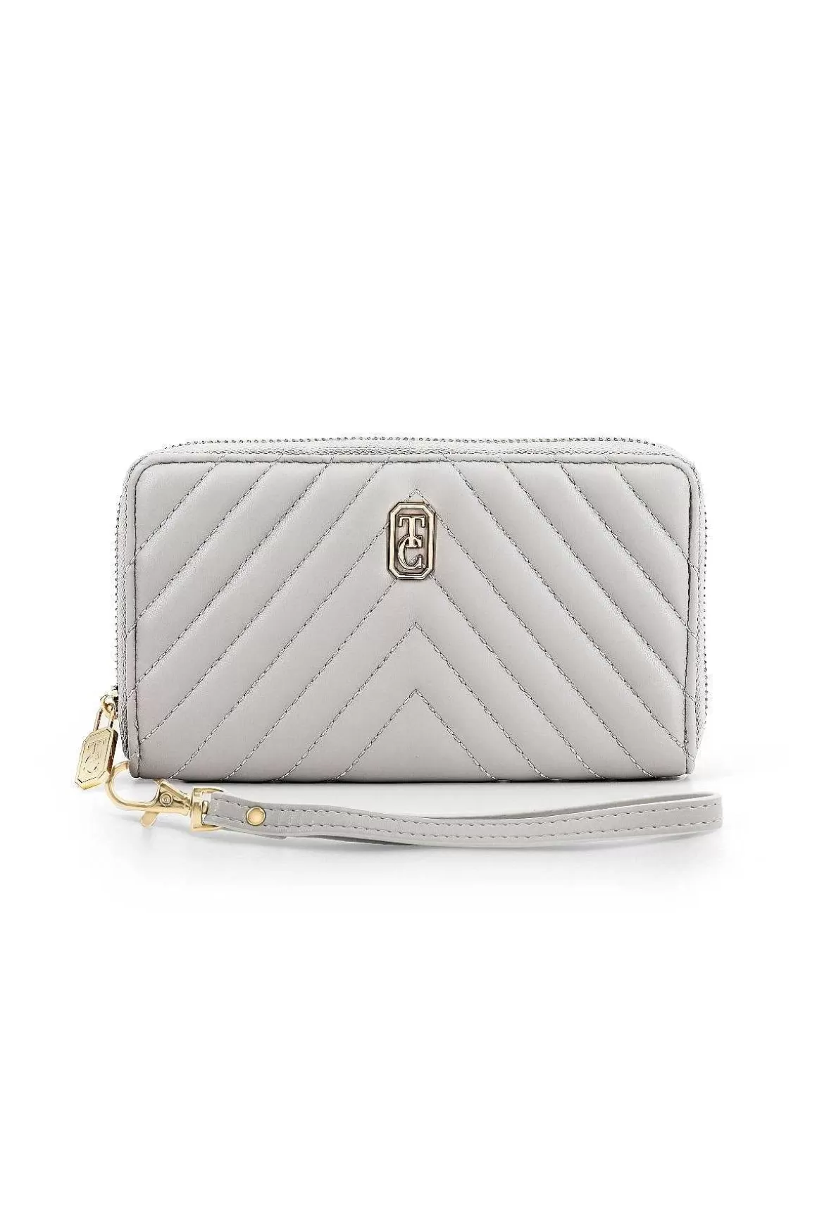 Tipperary Crystal Bags Bordeaux Quilted Purse In Grey Hot