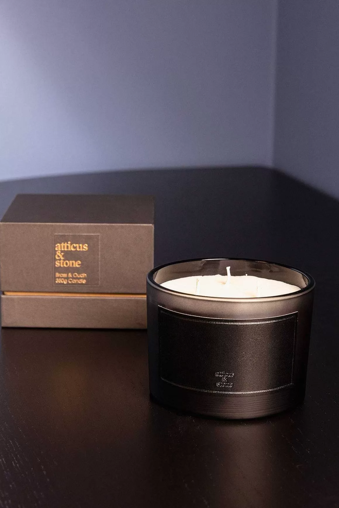 Atticus & Stone Brass And Oudh 3 Wick Candle Flash Sale