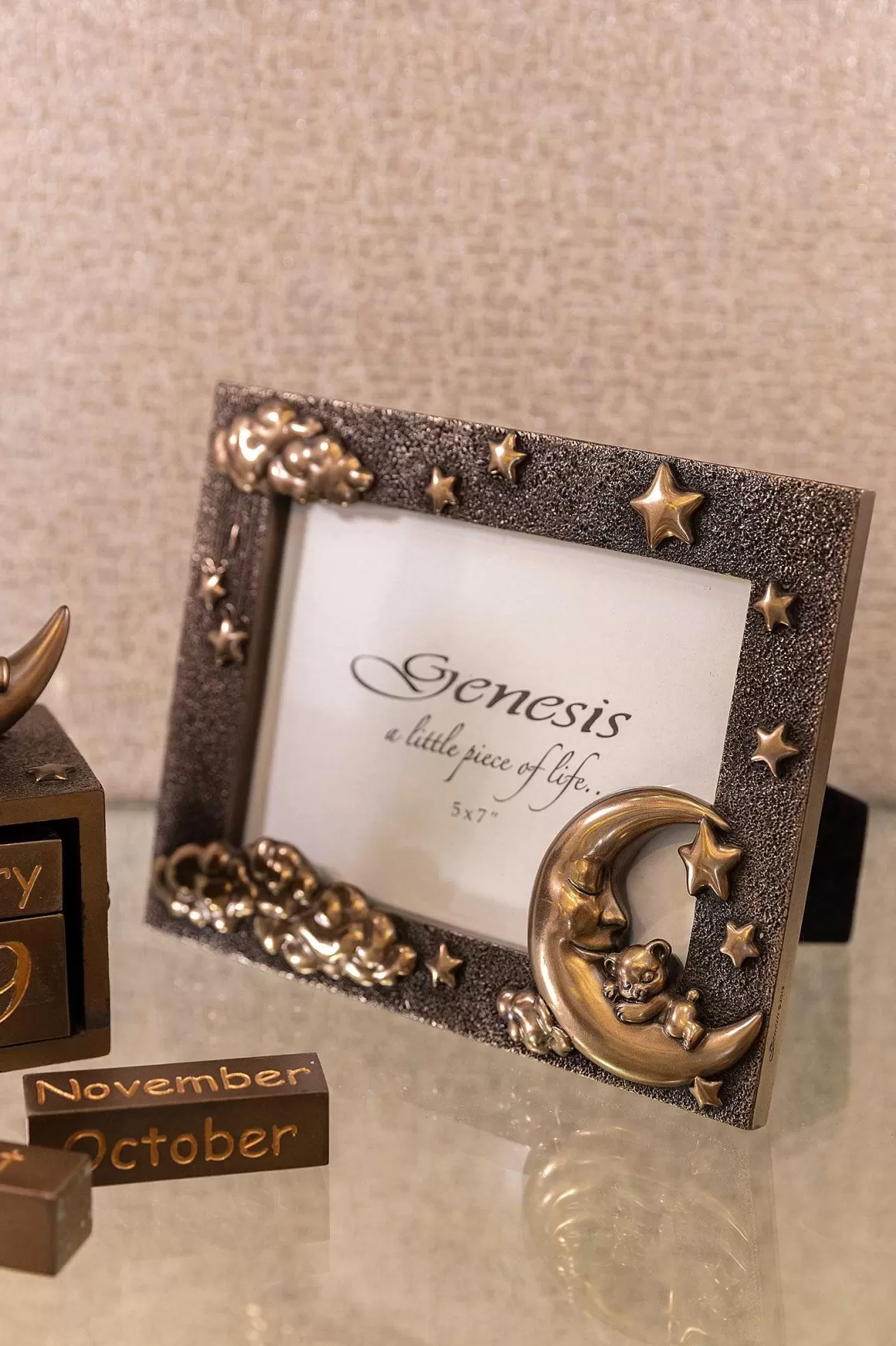 Genesis Bronze Moon And Teddy Photo Frame Flash Sale