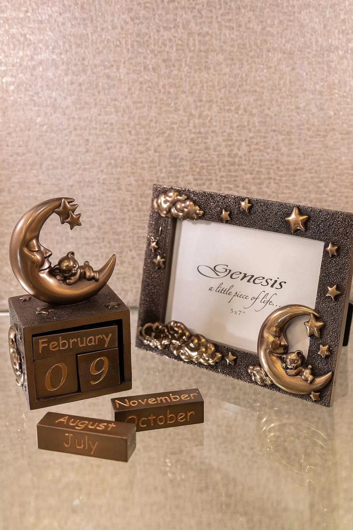 Genesis Bronze Moon And Teddy Photo Frame Flash Sale