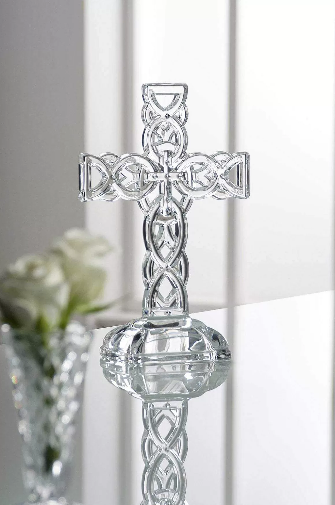 Galway Crystal Celtic Design Glass Cross Cheap