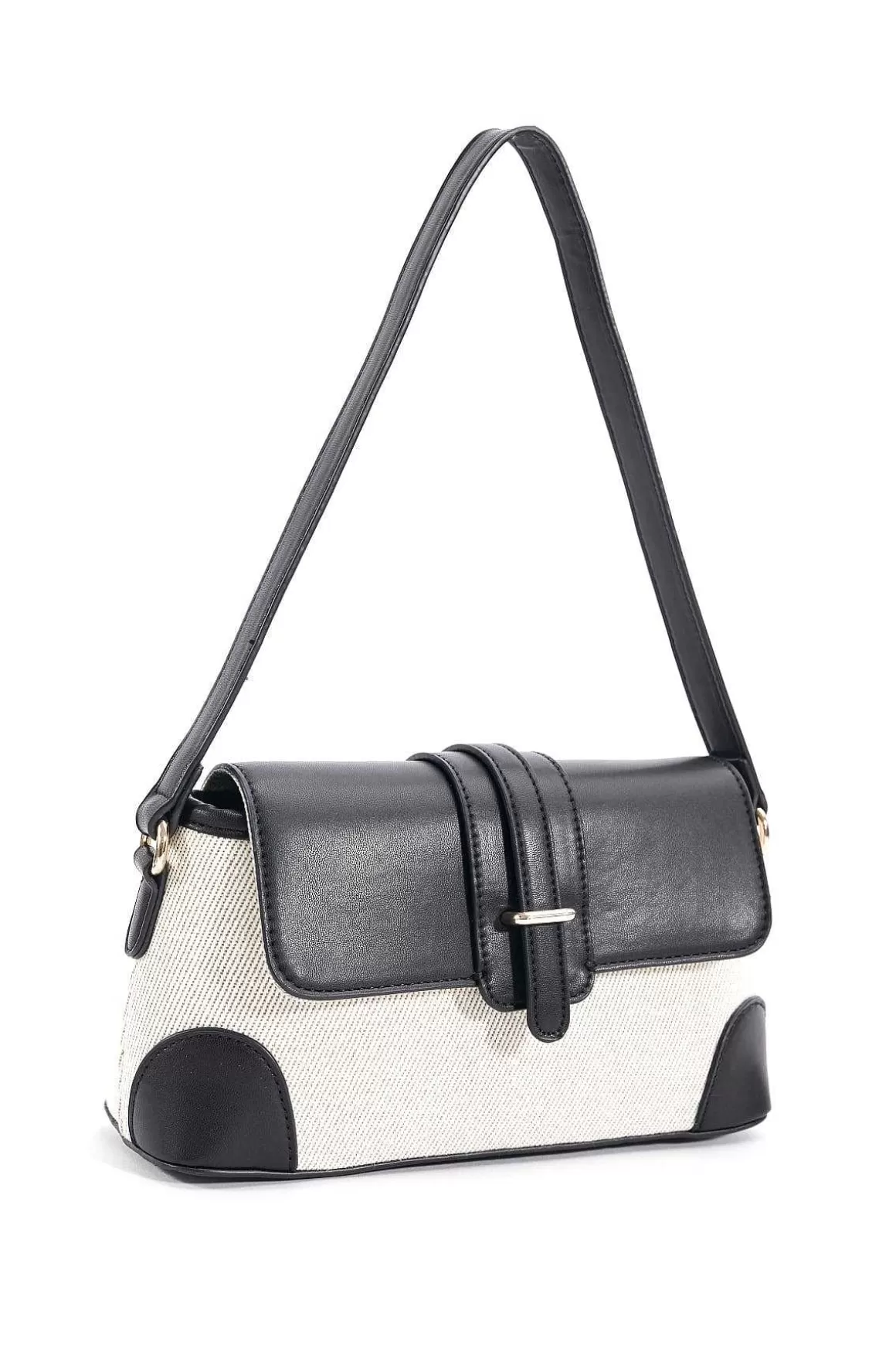 SOUL Accessories Contrast Top Shoulder Bag In Black Sale