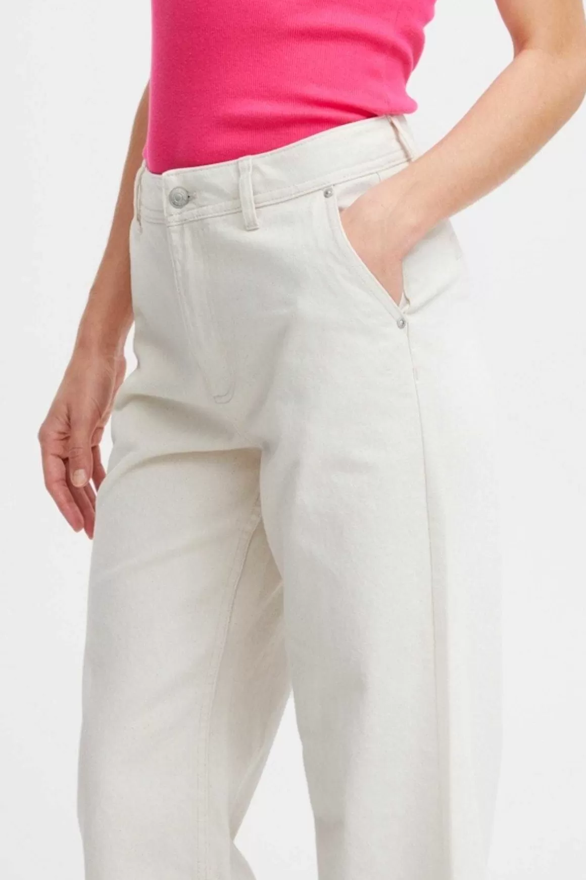 B.Young Cream Wide Leg Jeans Online