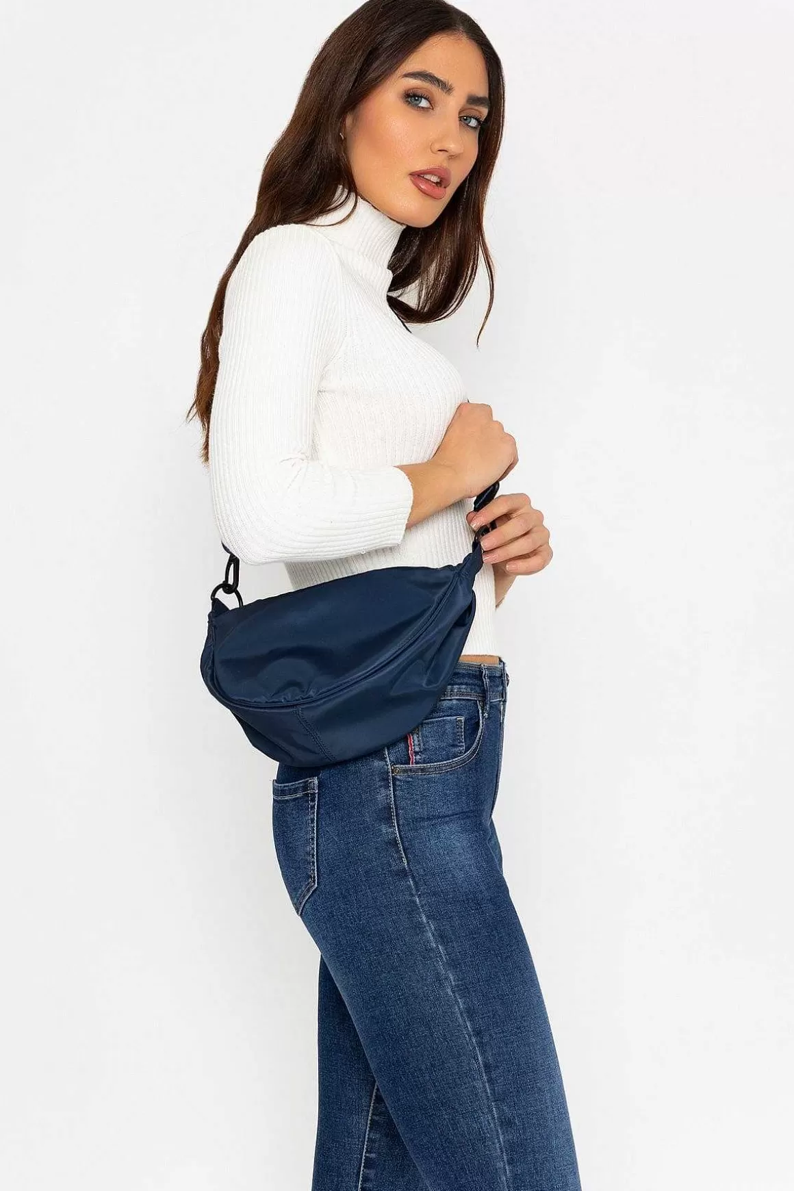 SOUL Accessories Crescent Shape Crossbody In Navy Sale