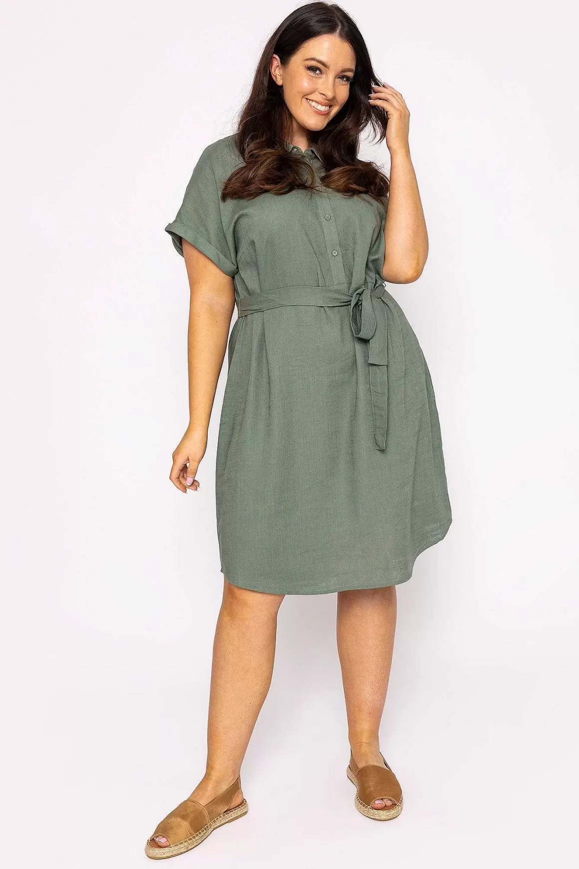 Vero Moda Curve Curve - Lailah Shirt Dress In Khaki Sale