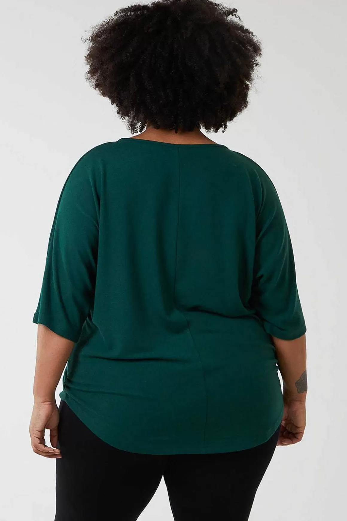 Nova of London Curve - Plain Zip Front Top In Green Best Sale