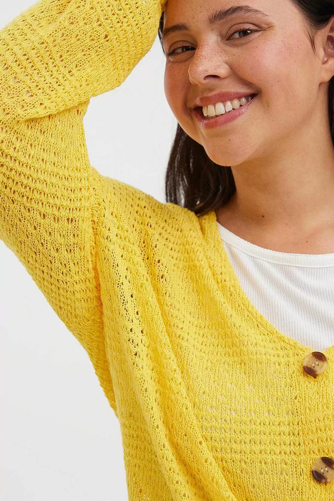 Vero Moda Curve Curve - Whitney Cardigan In Yellow Store