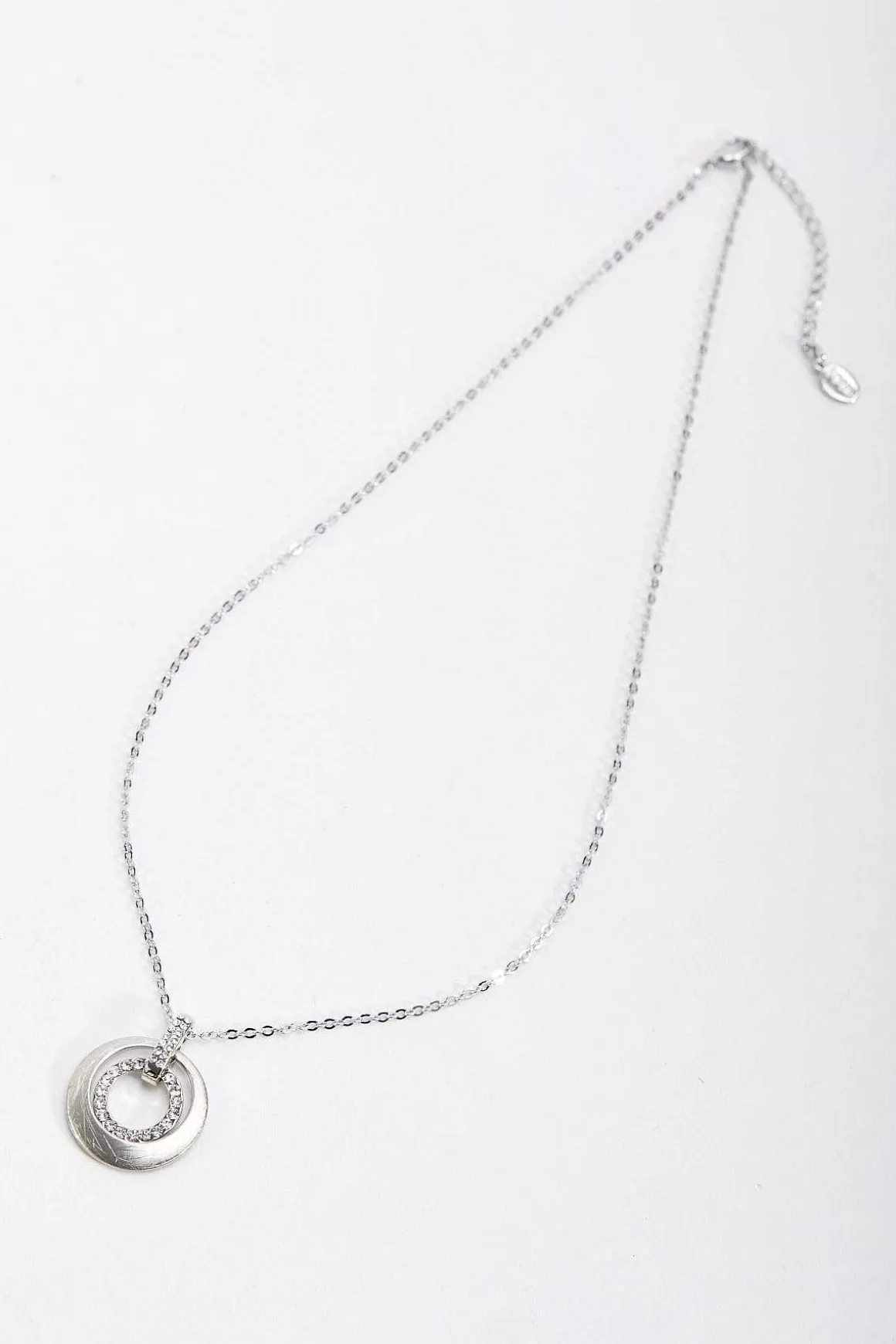Soul Jewellery Double Ring Silver Pendant Necklace Outlet