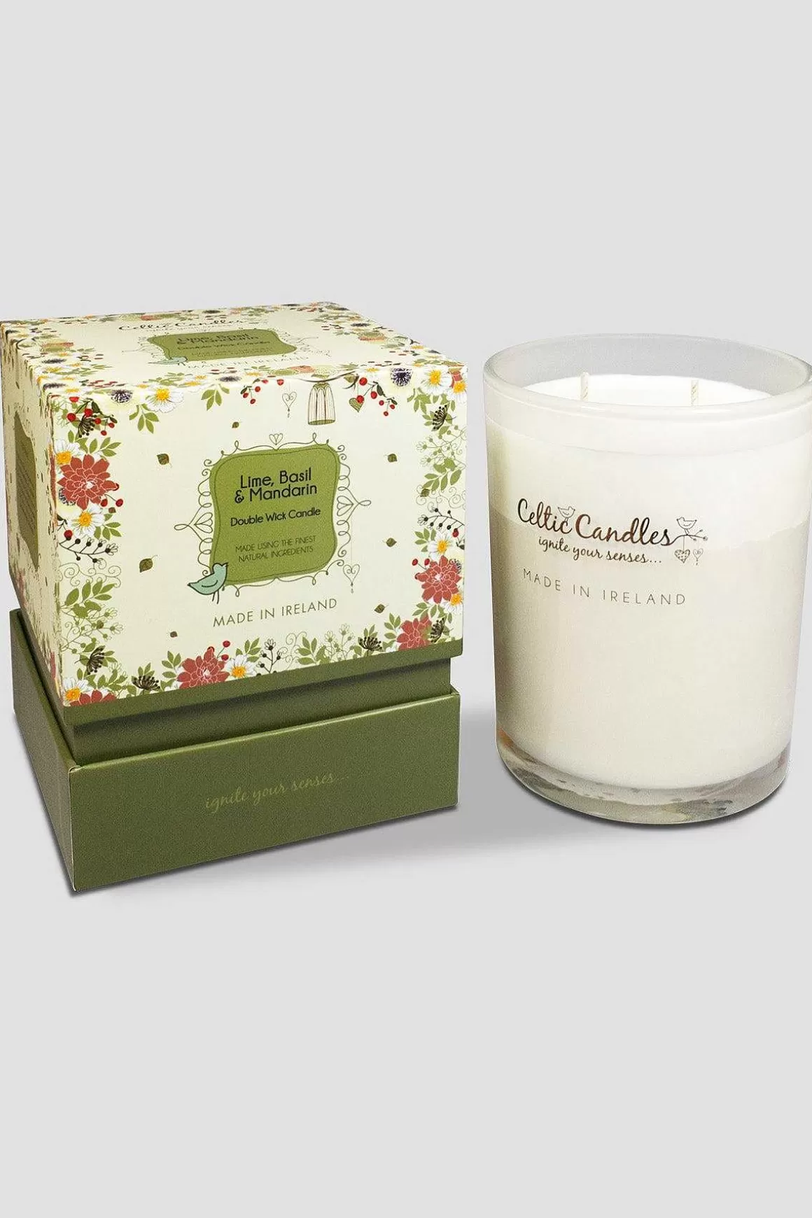 Celtic Candles Double Wick Lime & Basil Candle Store