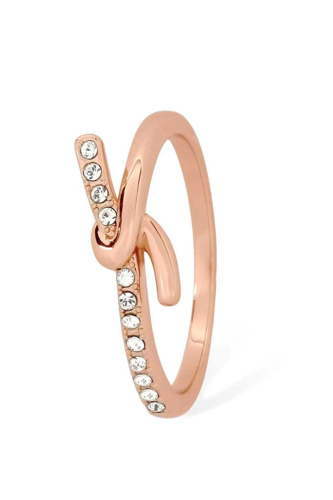 Tipperary Crystal Jewellery Eternal Knot Ring In Rose Gold - Size 8 Hot