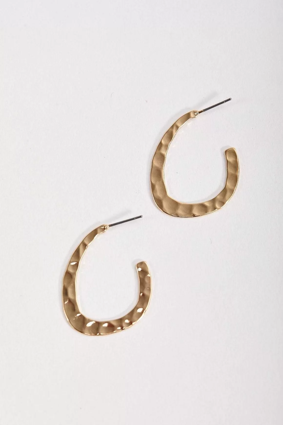 Soul Jewellery Flat Textured Open Hoop Earrings Shop