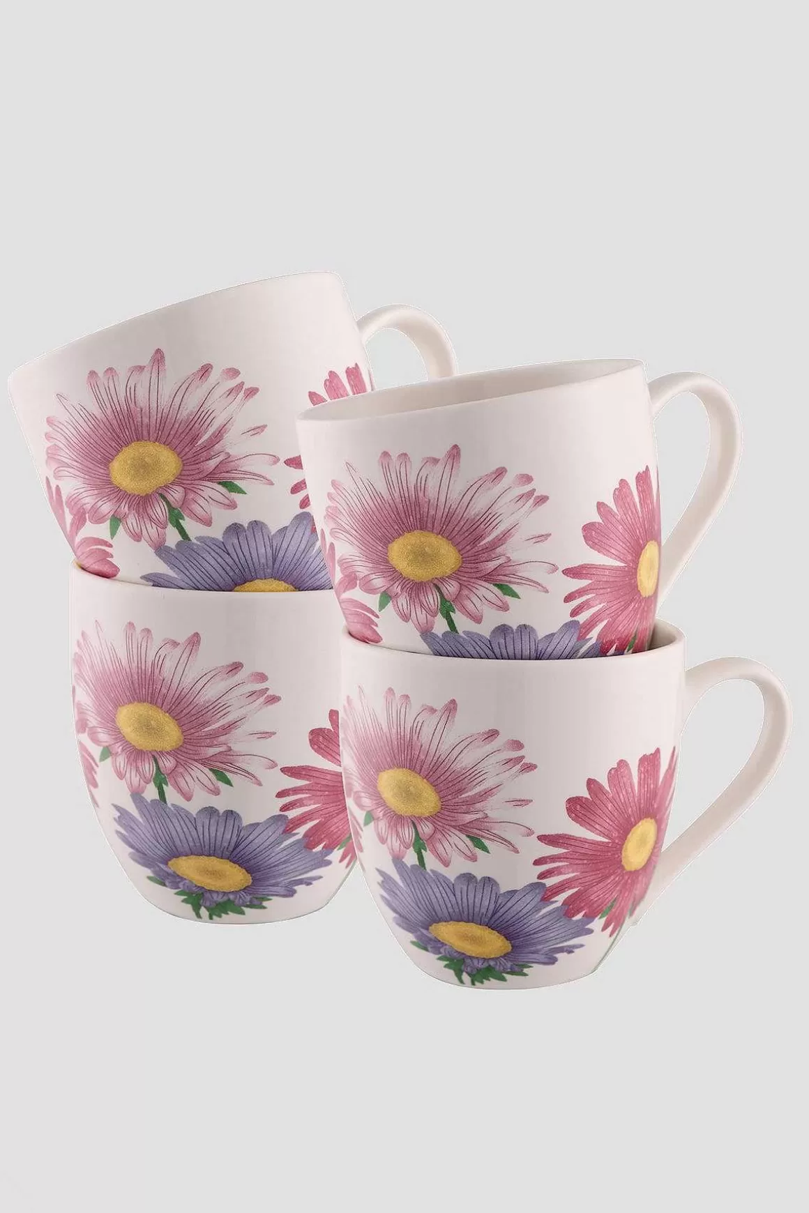Belleek Floral Ceramic 4 Piece Mug Set Flash Sale
