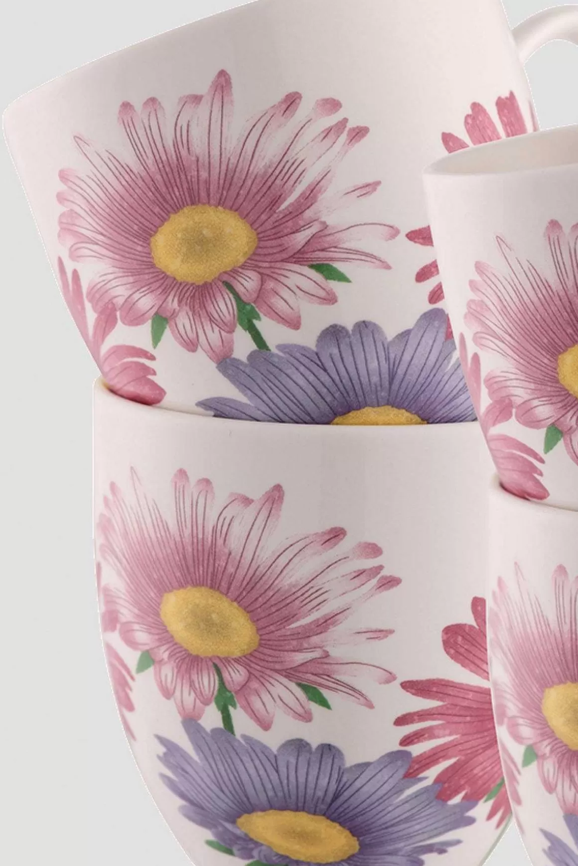 Belleek Floral Ceramic 4 Piece Mug Set Flash Sale
