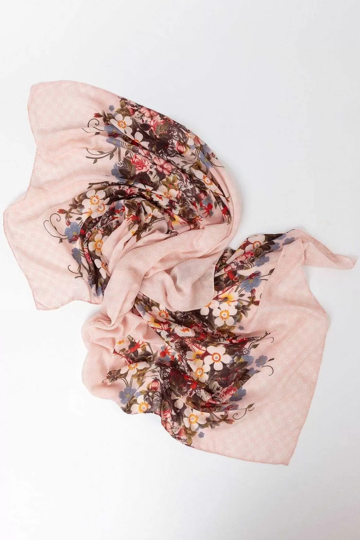 Pala D'oro Accessories Floral Scarf In Pink Fashion