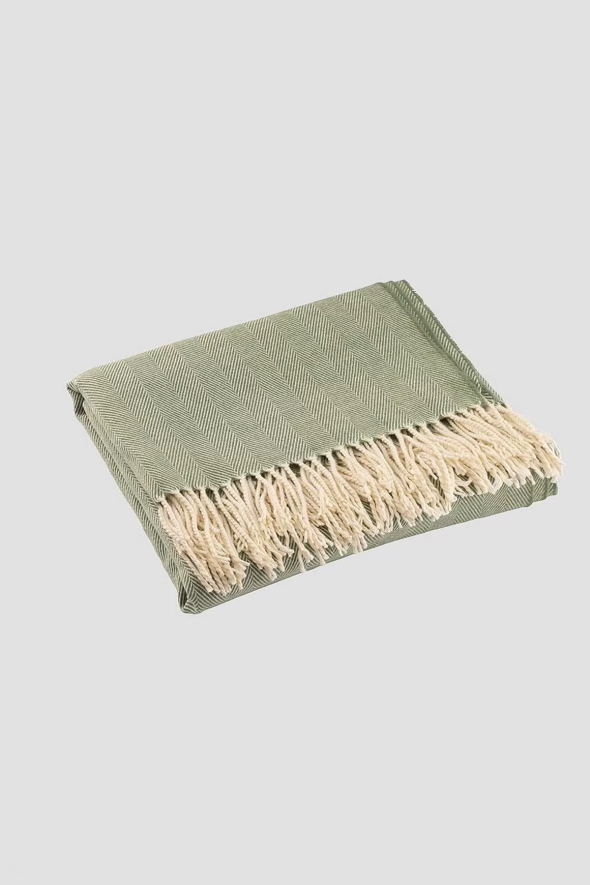Galway Crystal Forest Green Herringbone Throw Outlet