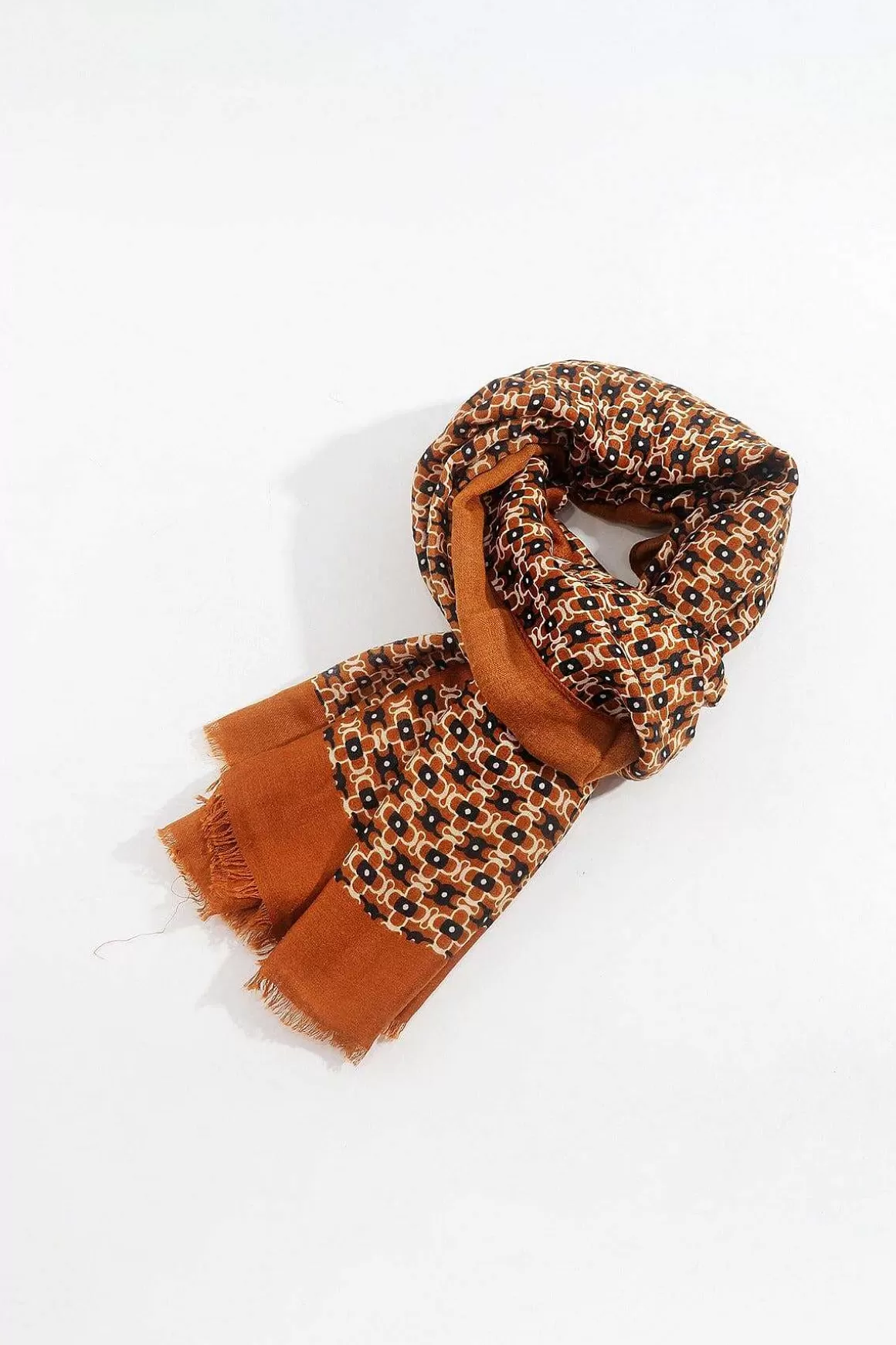 SOUL Accessories Geo Print Scarf In Brown Outlet