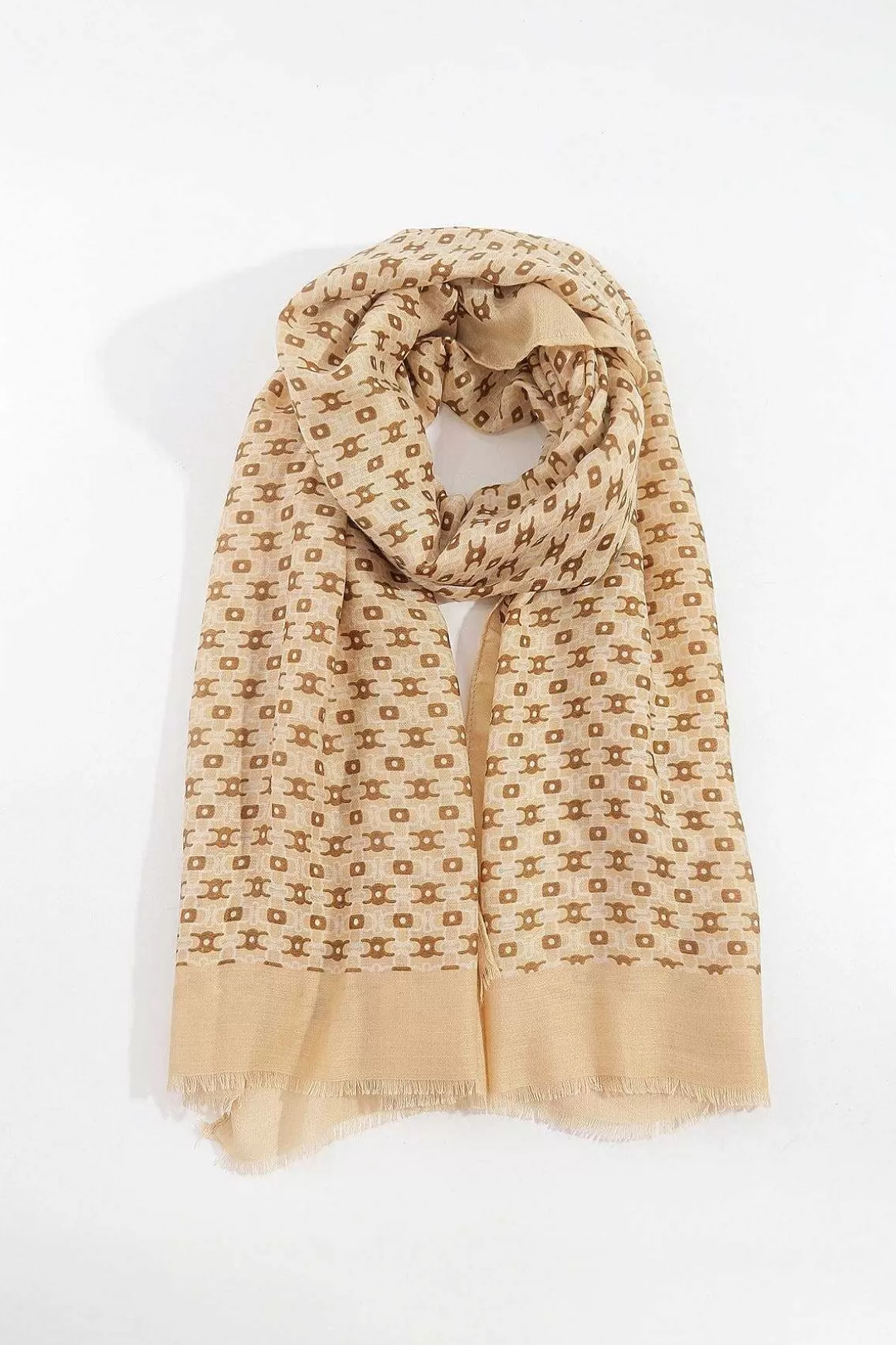 SOUL Accessories Geo Print Scarf In Cream Fashion