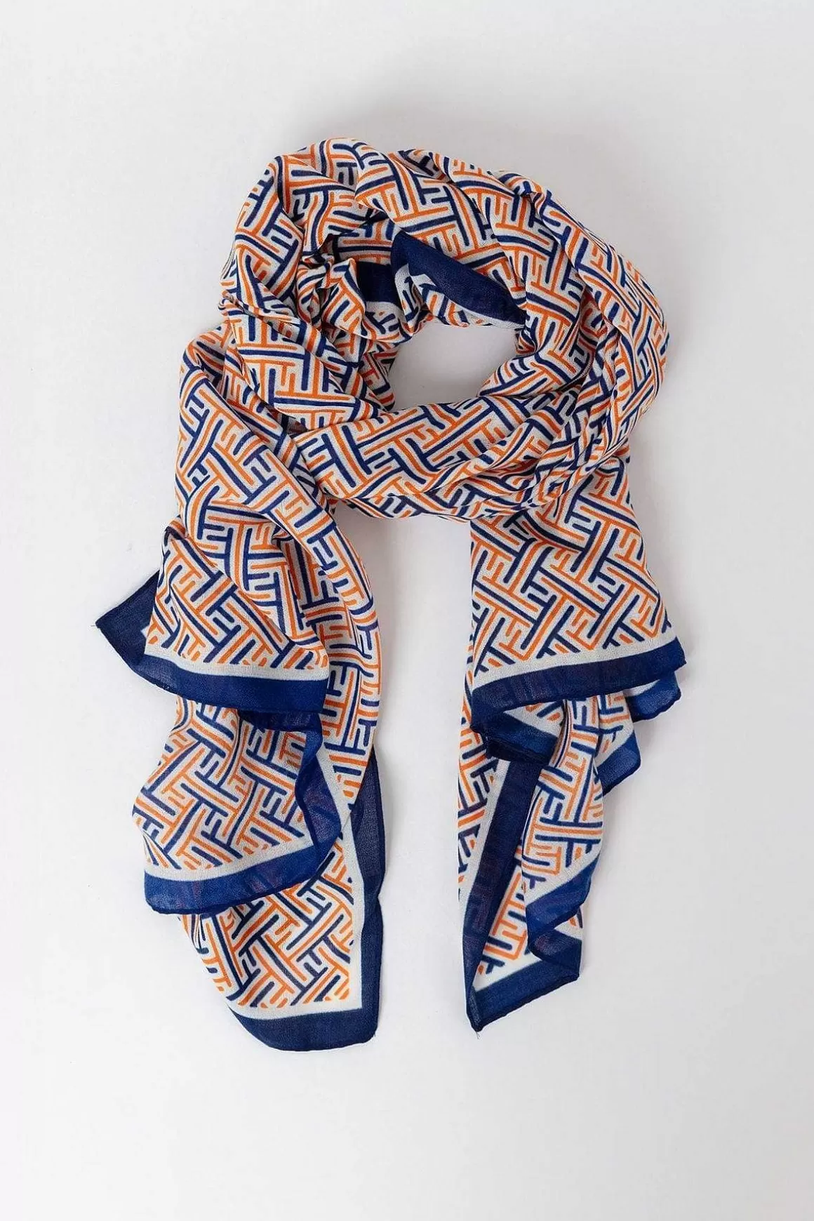 Pala D'oro Accessories Geo Print Scarf In Navy Store