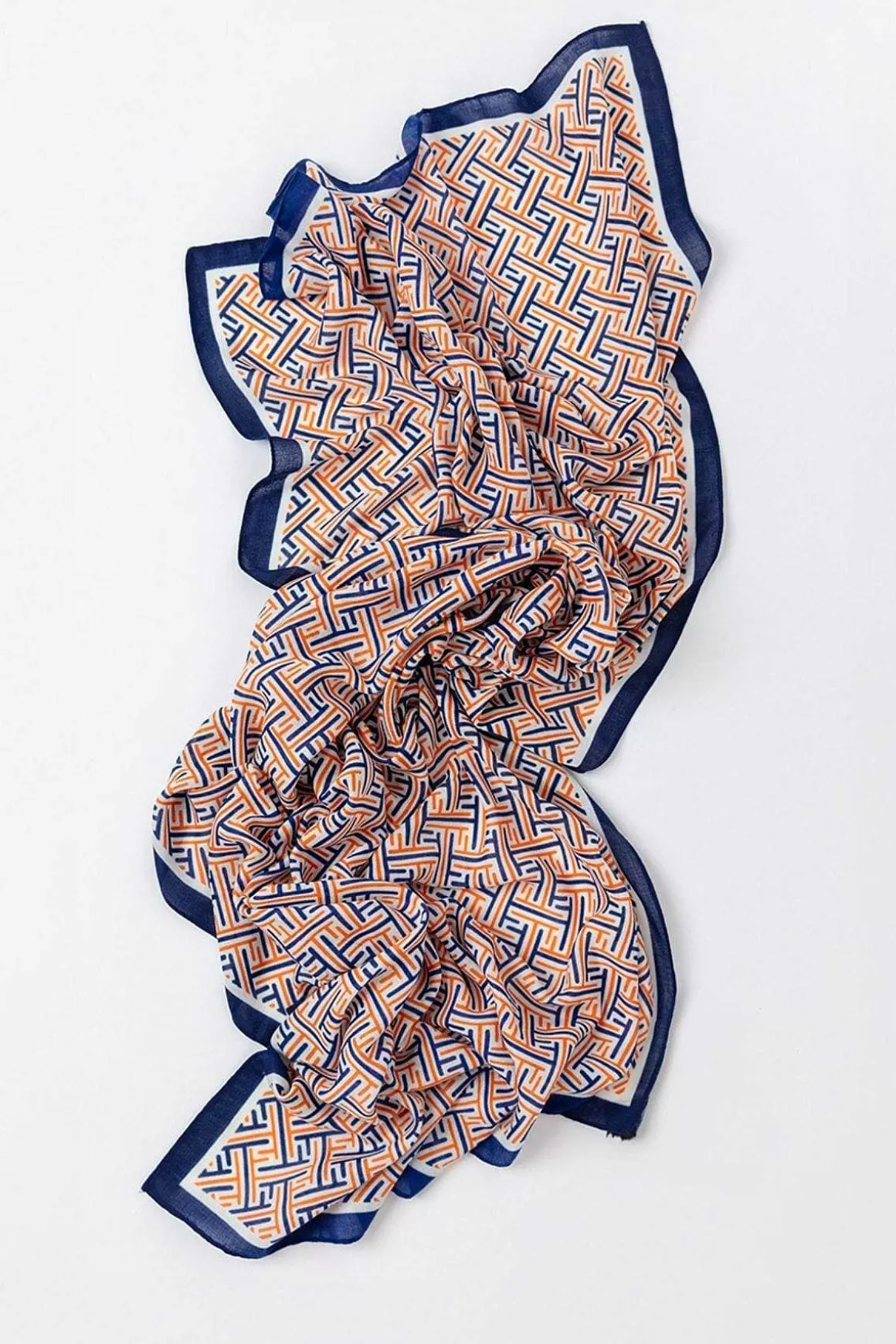 Pala D'oro Accessories Geo Print Scarf In Navy Store