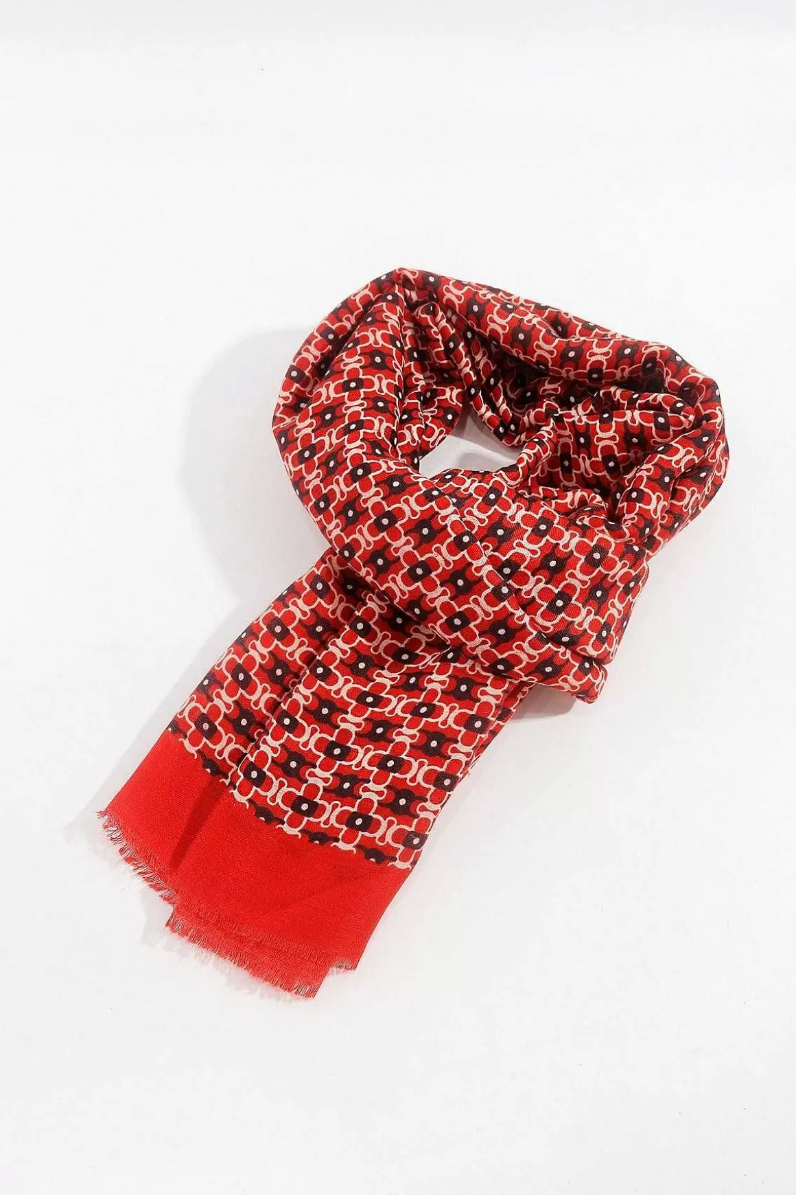 SOUL Accessories Geometric Print Scarf In Red Sale