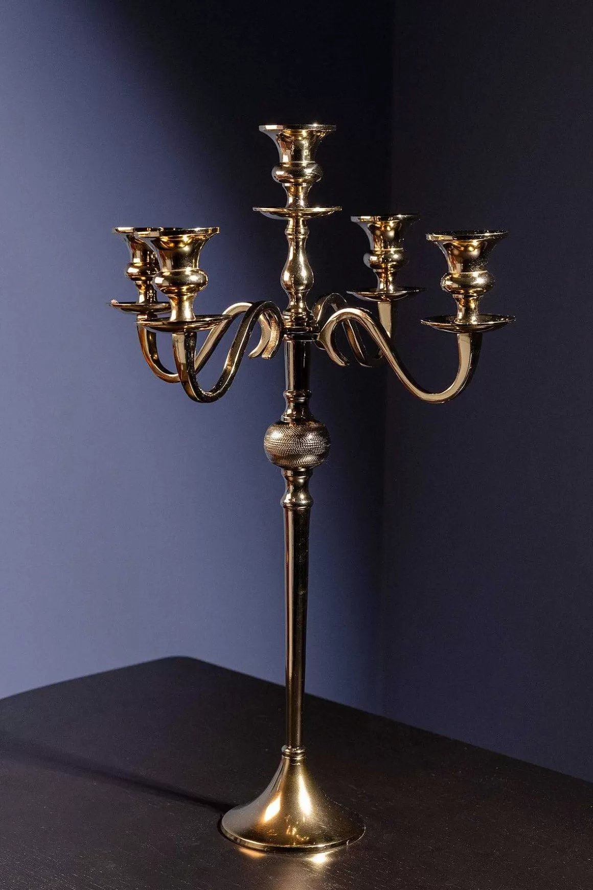 Atticus & Stone Gold 5 Arm Candelabra New