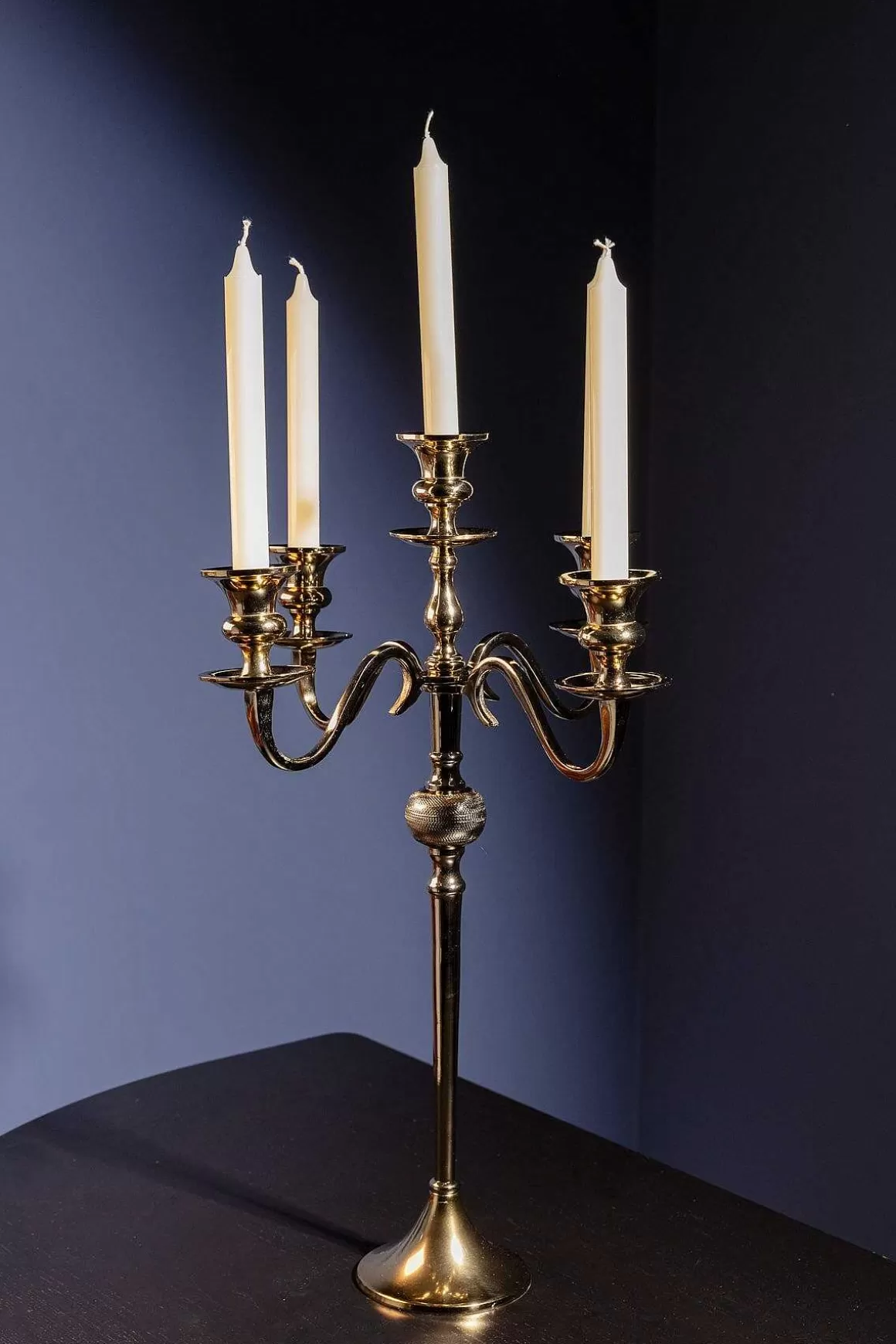 Atticus & Stone Gold 5 Arm Candelabra New