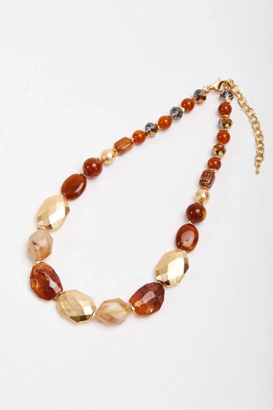 Soul Jewellery Gold And Brown Beaded Necklace Fashion