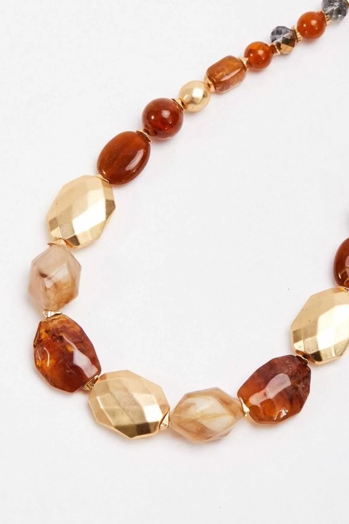 Soul Jewellery Gold And Brown Beaded Necklace Fashion