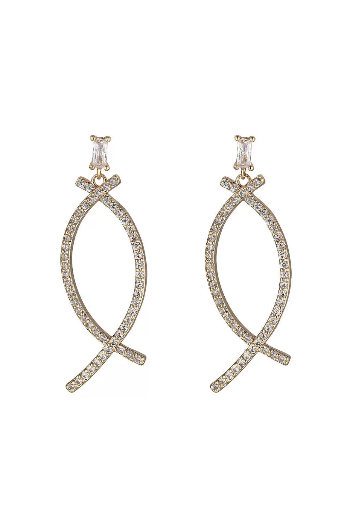 Knight & Day Gold Crescent Drop Earrings Outlet