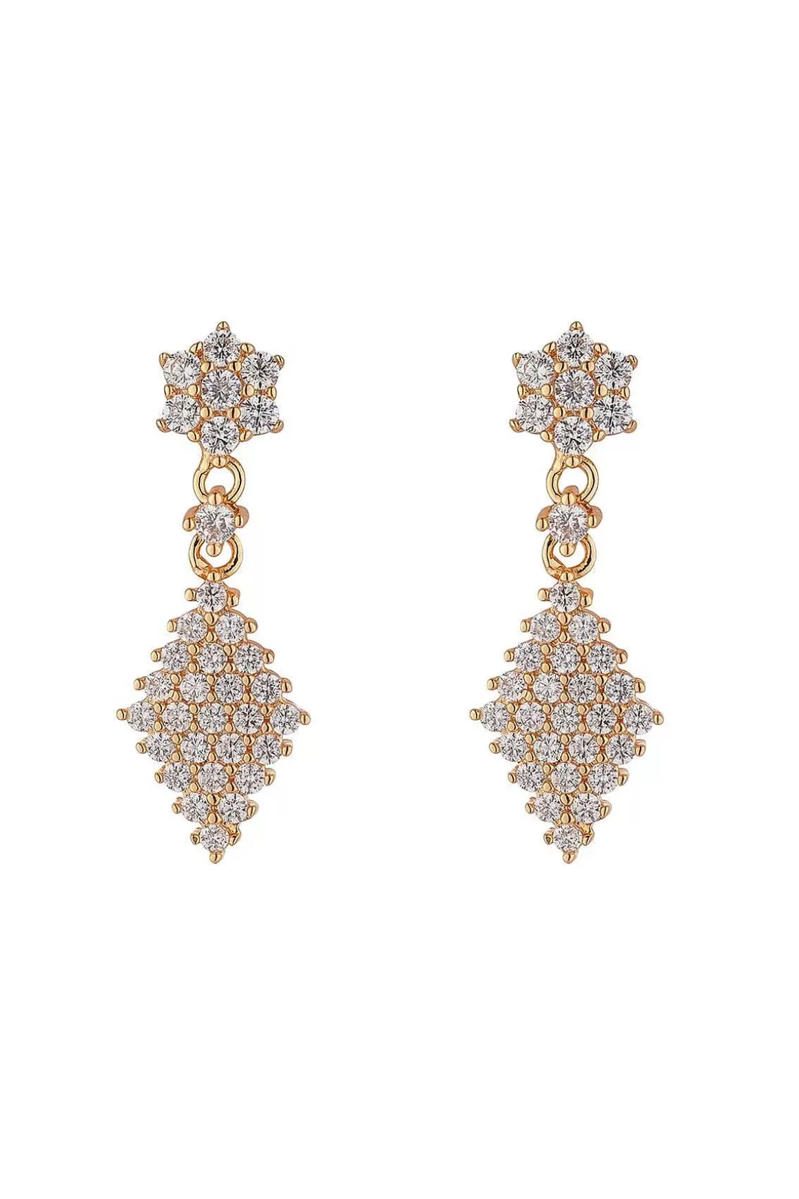 Knight & Day Gold Diamond Drop Earrings Cheap