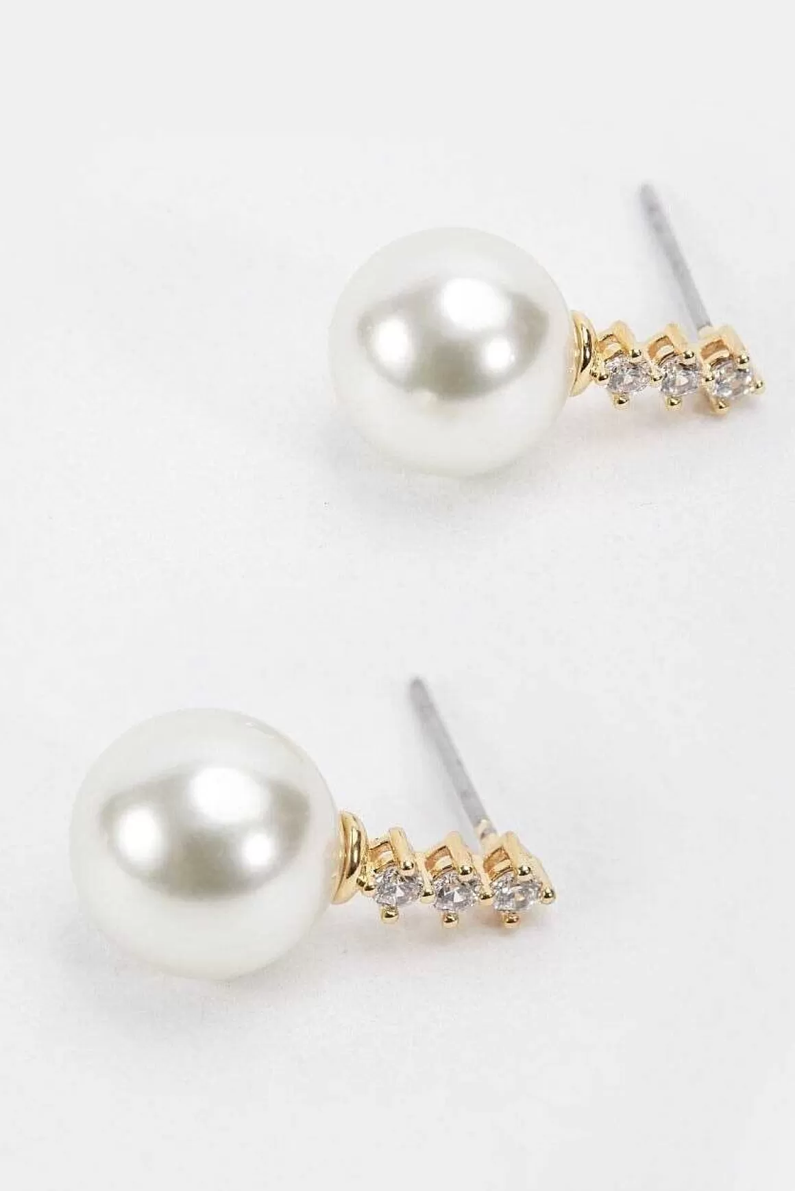 Soul Jewellery Gold Tone Diamante Pearl Earrings Sale