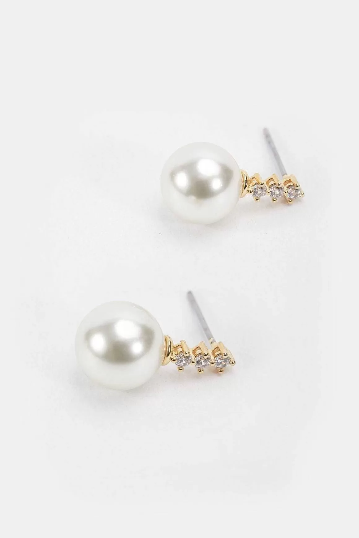 Soul Jewellery Gold Tone Diamante Pearl Earrings Sale