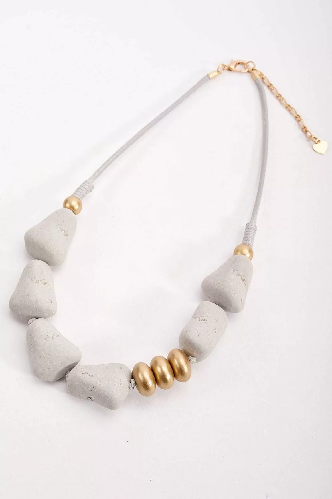 Soul Jewellery Grey And Gold Stone Necklace Fashion
