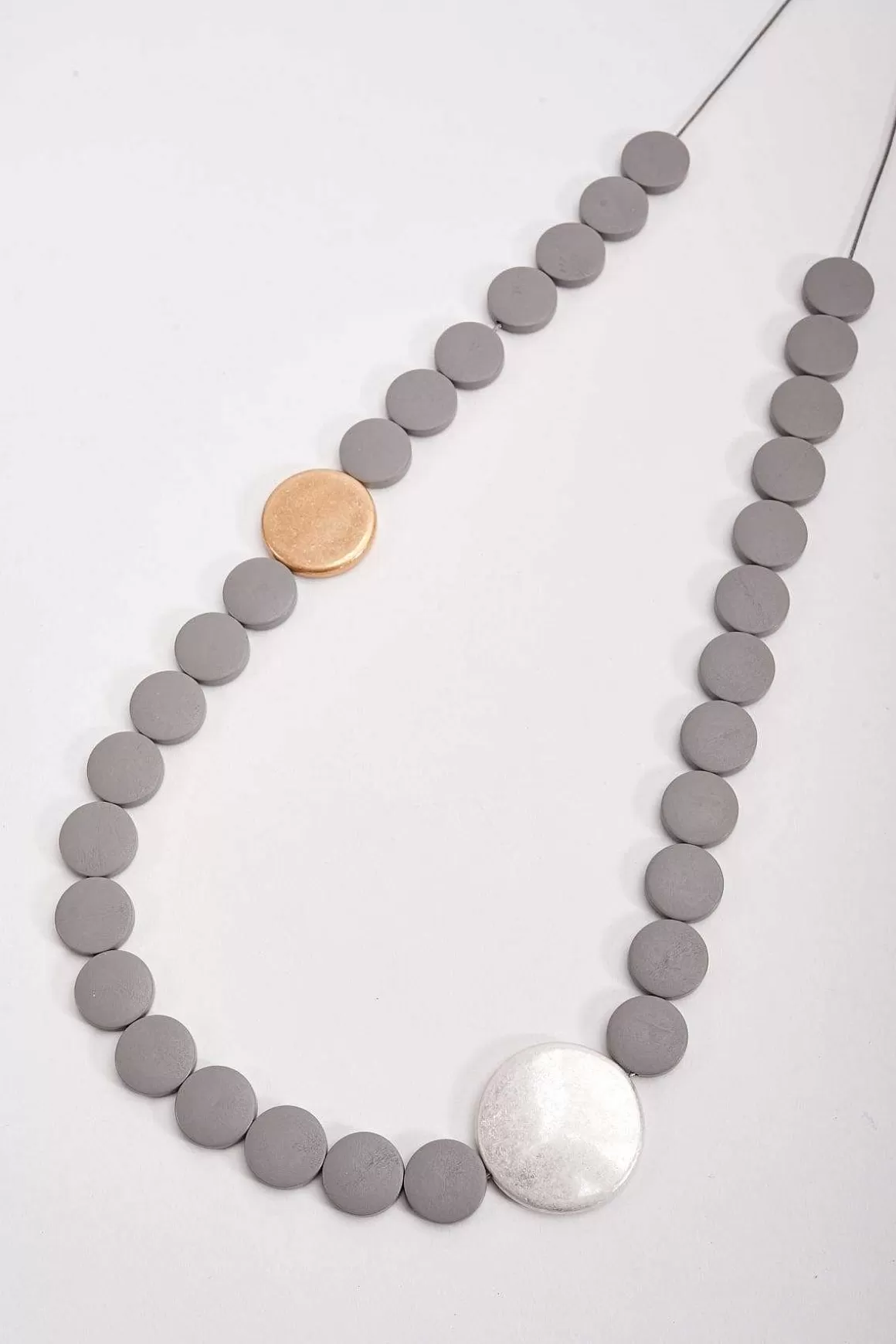Soul Jewellery Grey Beaded Necklace With Adjustable Knot Cheap