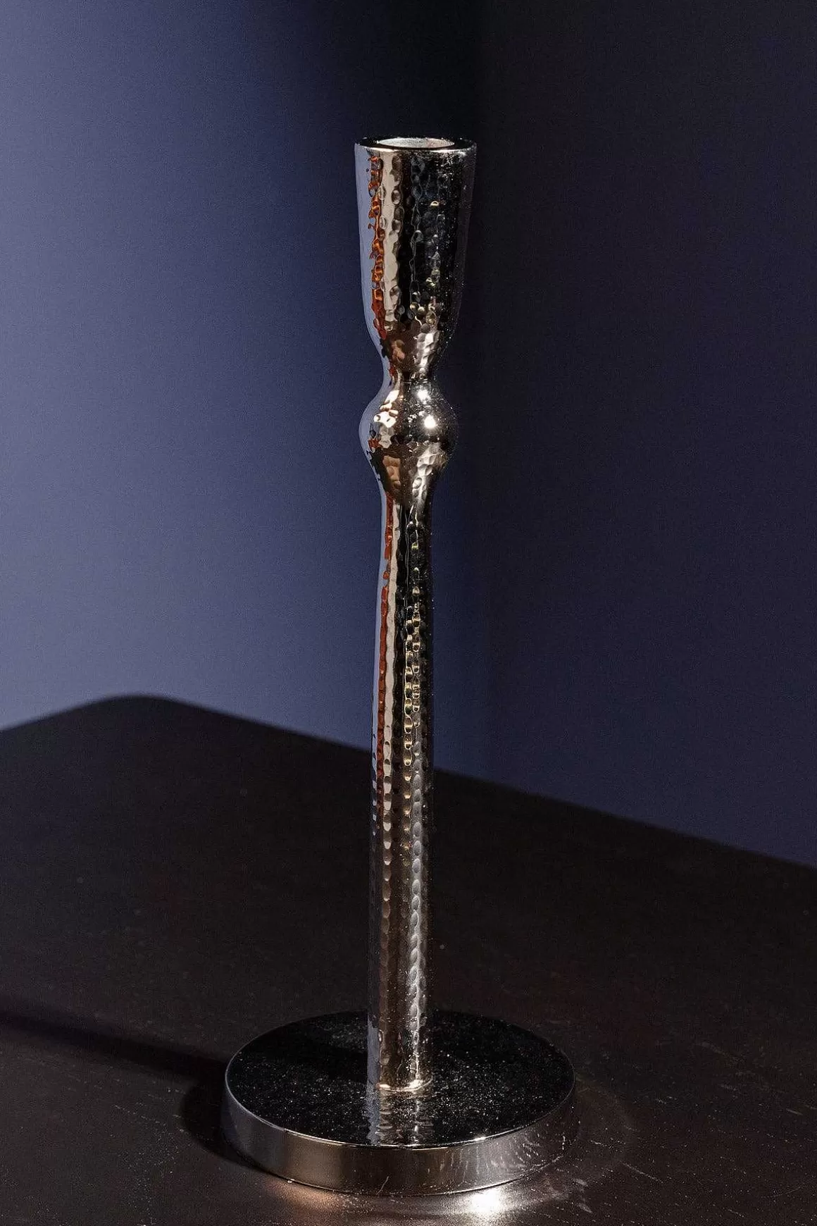 Atticus & Stone Hammered Silver Dinner Candle Holder L Shop