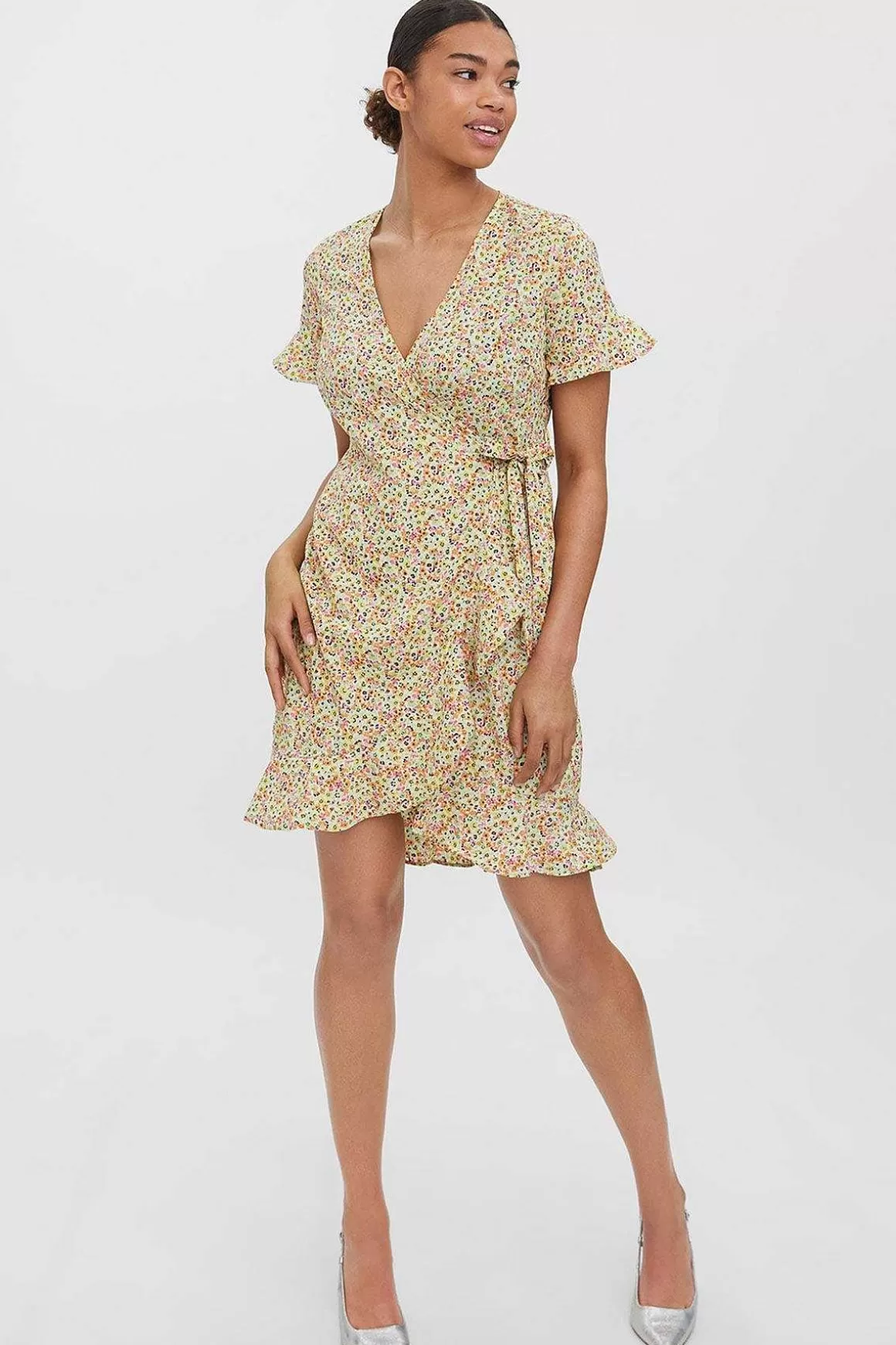 Vero Moda Henna Wrap Dress In Yellow Fashion