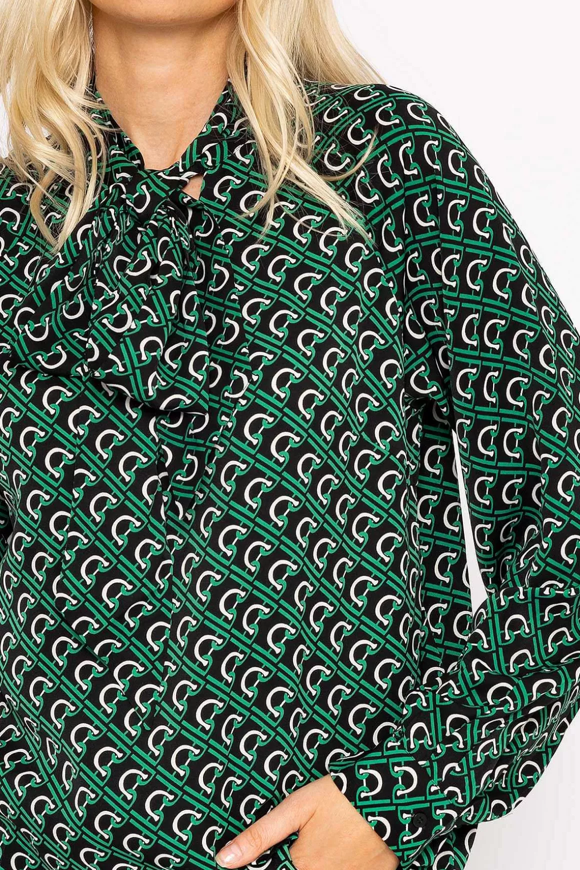 Rowen Avenue Heritage Print Blouse In Green Sale