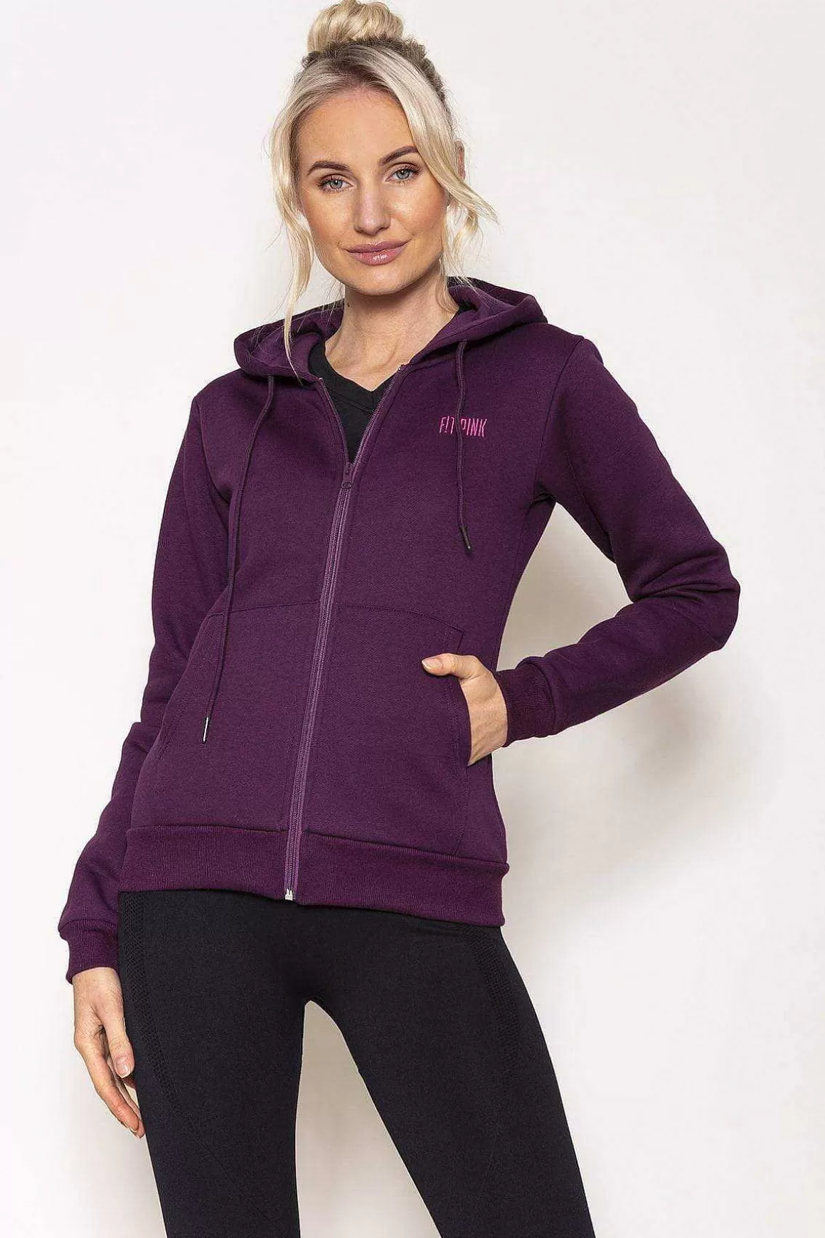Fit Pink Hoodie In Mulberry Hot