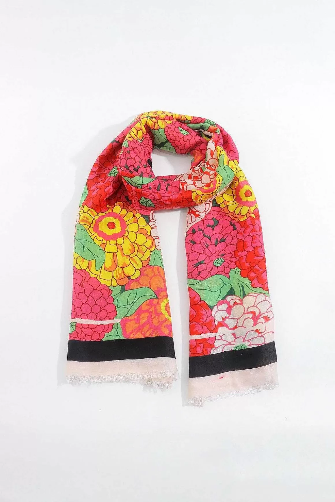 SOUL Accessories Hydrangea Print Scarf In Pink Flash Sale