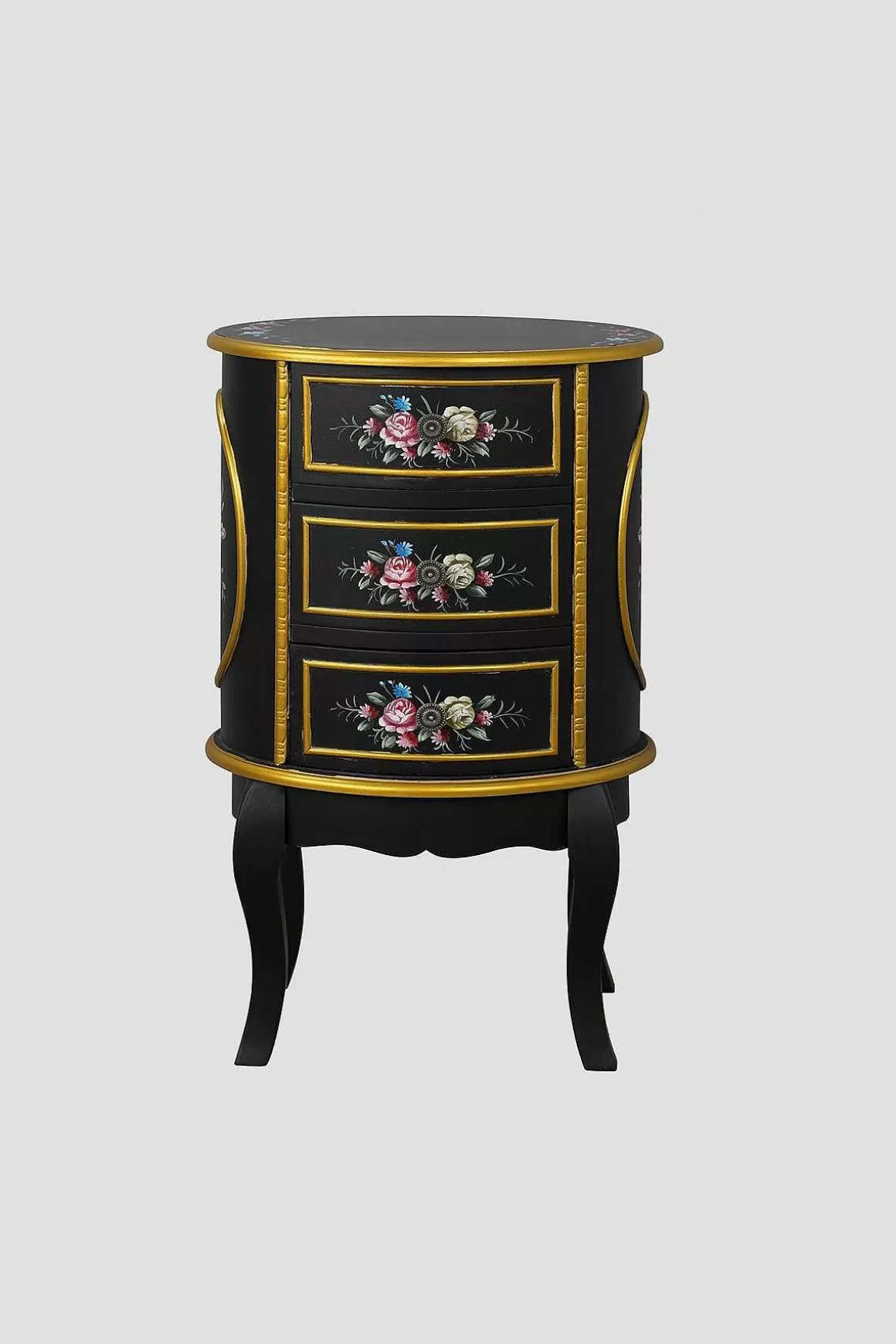 Carraig Donn HOME Isabel Round Black 3 Drawer Cabinet Best Sale