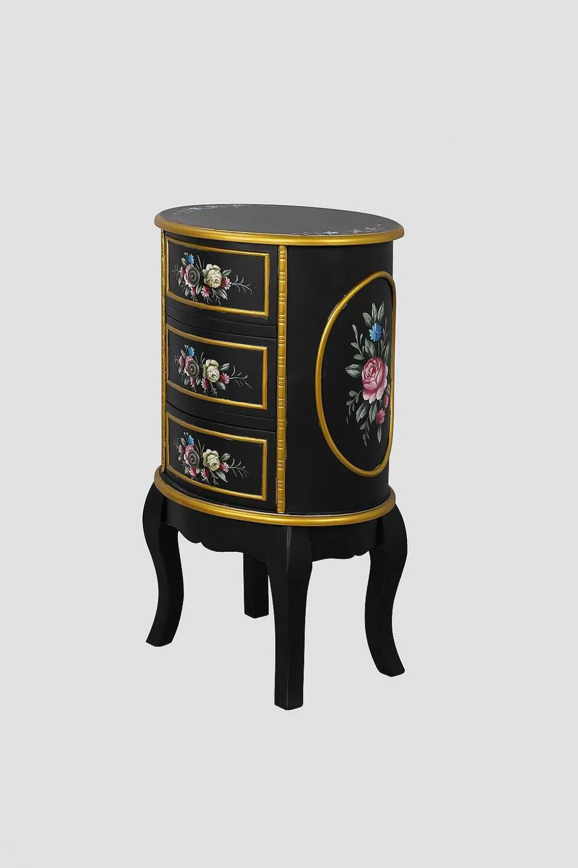 Carraig Donn HOME Isabel Round Black 3 Drawer Cabinet Best Sale