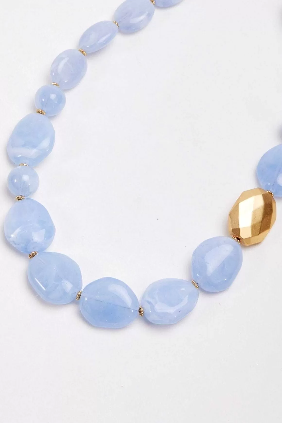 Soul Jewellery Large Beaded Light Blue Necklace Discount
